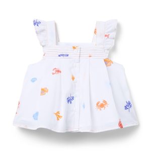 Ocean Icon Flutter Sleeve Top