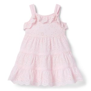 Eyelet Tiered Party Dress