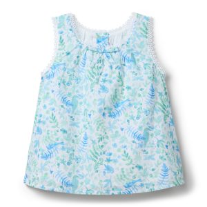 Floral Circle Trim Top