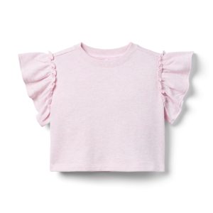 French Terry Ruffle Top