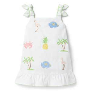 Embroidered Tropical Icon Dress