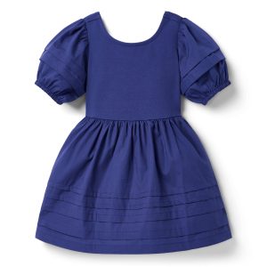 Pintuck Puff Sleeve Dress