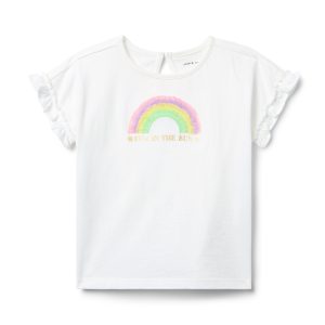 Rainbow Ruffle Sleeve Tee