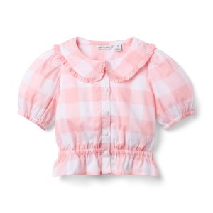 Gingham Peplum Top