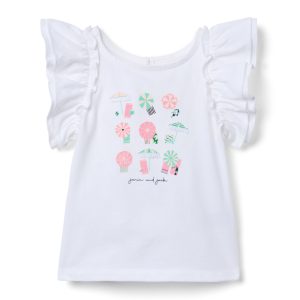 Beach Umbrella Ruffle Sleeve Tee