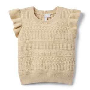 Textured Flutter Sleeve Sweater