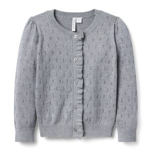 The Pointelle Ruffle Cardigan