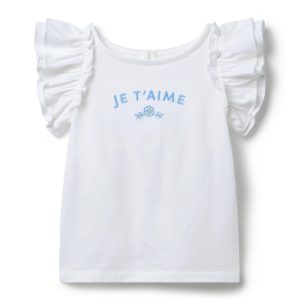 Je T'aime Ruffle Sleeve Tee