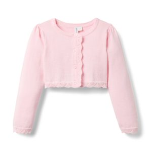 Crochet Trim Cropped Cardigan