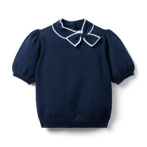 Bow Collar Sweater Top