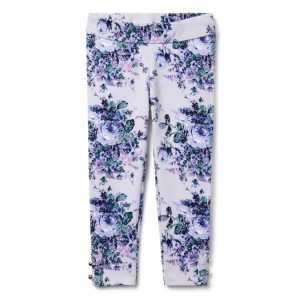Floral Button Cuff Ponte Pant