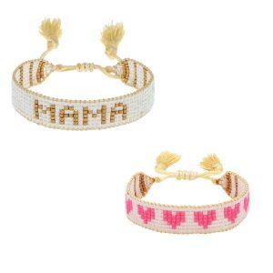 Mini & Me Small White & Gold MAMA + Kids Pink Hearts
