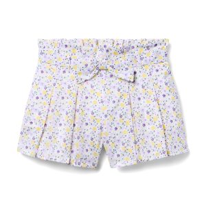 Ditsy Floral Pleated Paperbag Waist Short