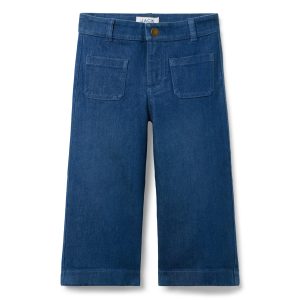 The Patch Pocket Wide Leg Jean In Medium Wash