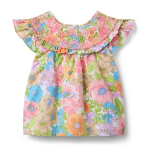Floral Smocked Ruffle Top