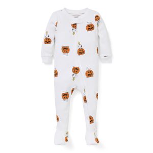 Baby Good Night Footed Pajama In Peanuts Halloween Pumpkin