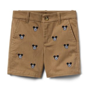 Disney Mickey Mouse Embroidered Twill Short