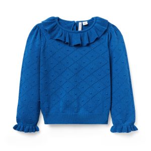 Textured Ruffle Collar Sweater