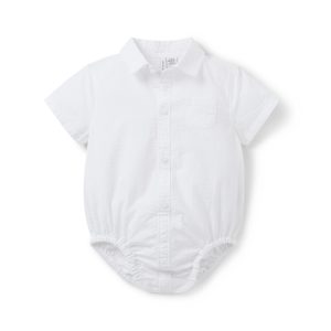 Baby Seersucker Collared Bodysuit