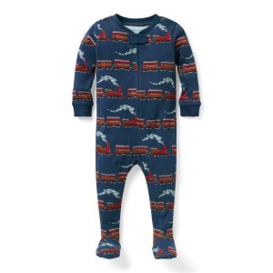 Baby Good Night Footed Pajama In Train