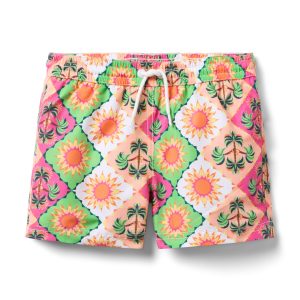 Recycled Palm Tile Swim Trunk