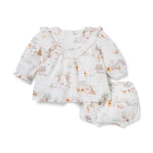 Disney Winnie The Pooh Toile Ruffle Matching Set