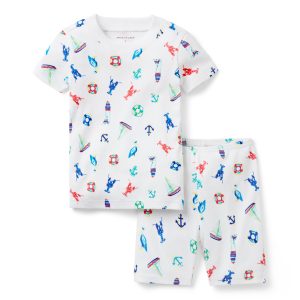Good Night Short Pajama In Nautical Icon